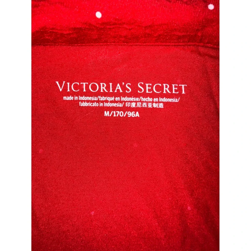 Victoria's Secret Red Polka‎ Dot Leopard Trim Modal Pajama Set Shorts Top Medium